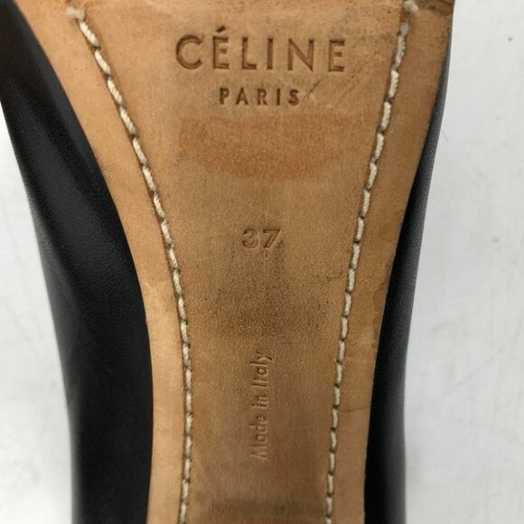 Celine Paris  Black V-Neck peep toe pumps high heel size 37 - Picture 6 of 14